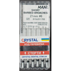 Пульпоекстрактори Мані (BARBED BROACHES Mani), 21 мм, 6 шт. №1